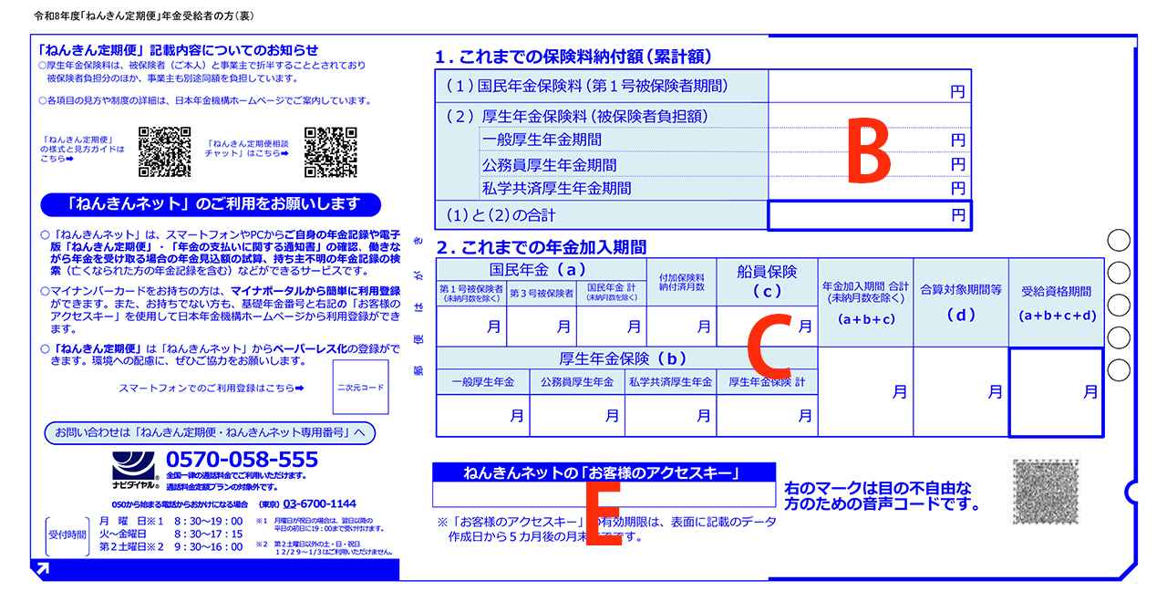 画像2: 60歳以上・年金受給者のねんきん定期便の見方