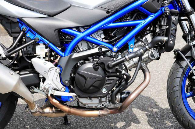 画像: SV650の水冷Vツインエンジンは、総排気量645cc。