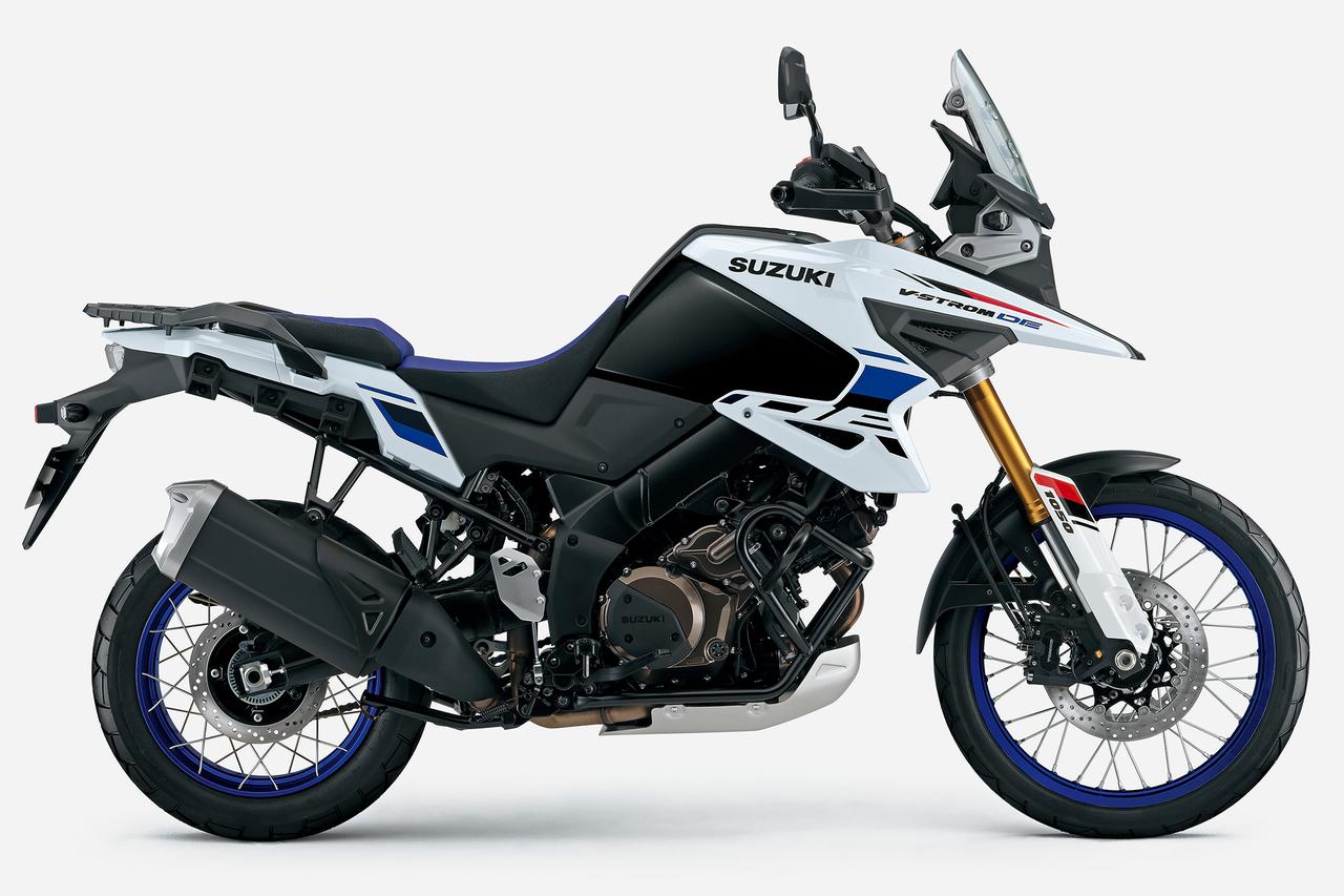画像: V-STROM1050DE（パールテックホワイト／グラススパークルブラック）車両価格：179万3000円（10%消費税込み）