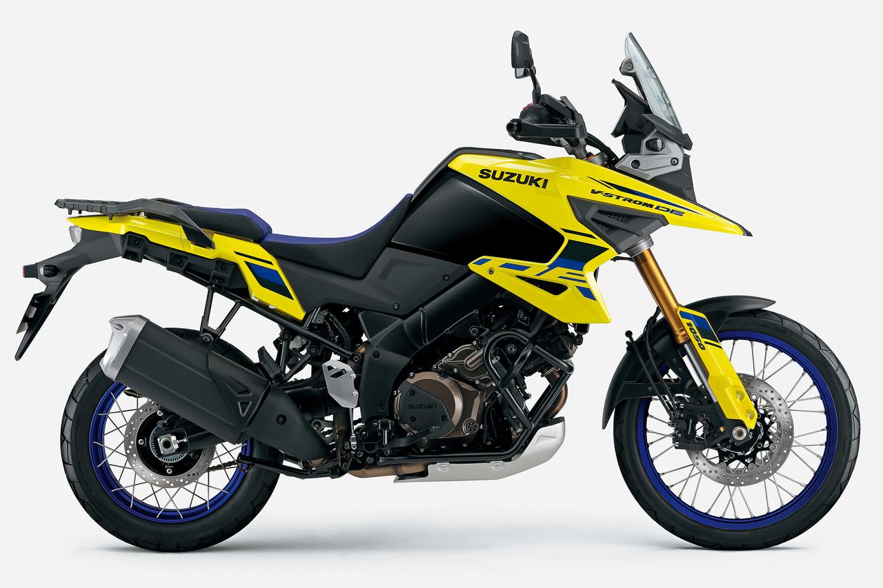 画像: V-STROM1050DE（チャンピオンイエローNo.2／グラススパークルブラック）車両価格：179万3000円（10%消費税込み）