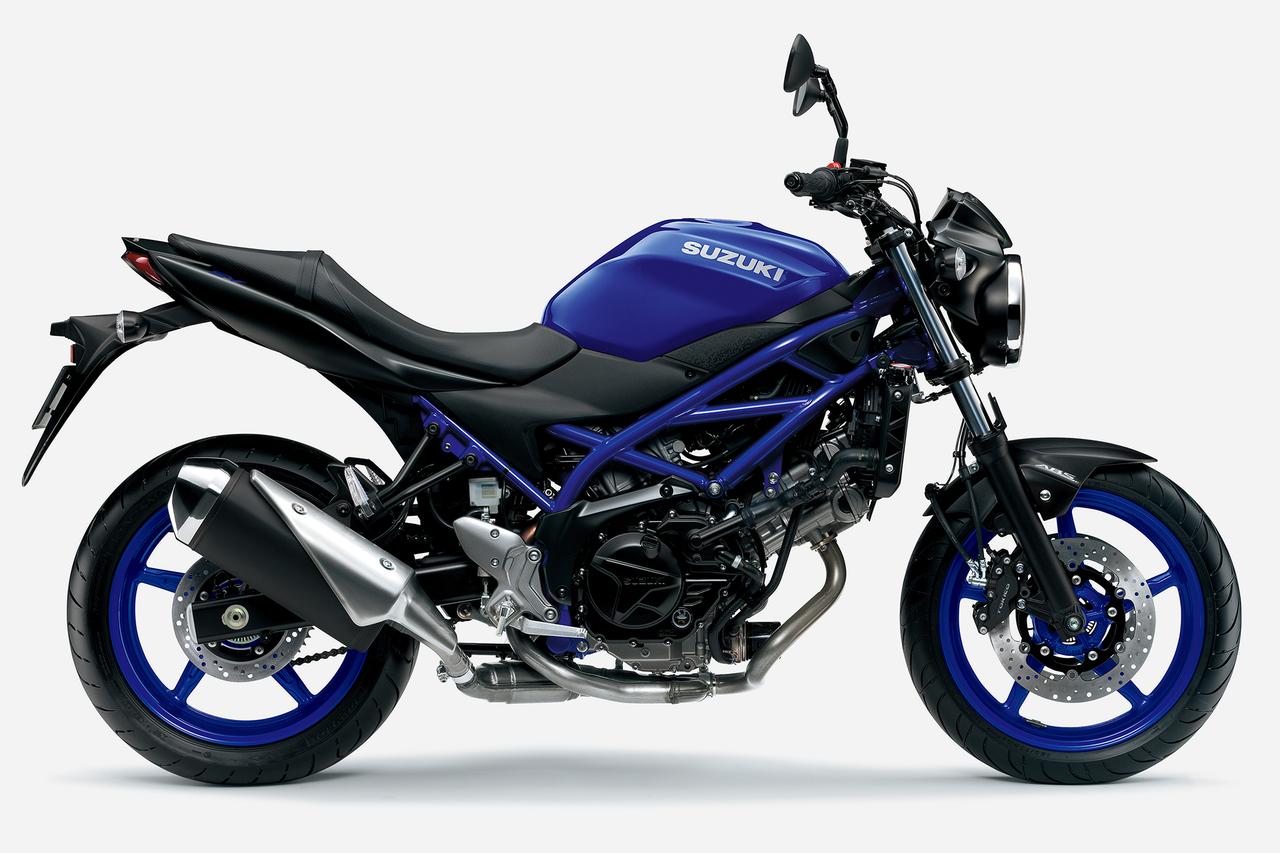 画像: SV650 ABS（パールビガーブルー／マットブラックメタリックNo.2）車両価格：83万6000円（10%消費税込み）
