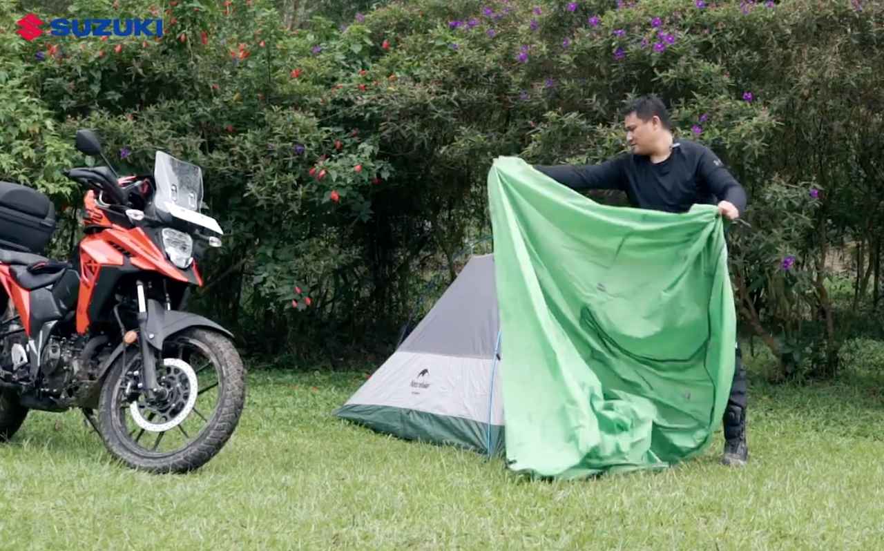 画像5: 焚き火とバイク、静かな夜。ソロキャンプで分かるVストローム250SXのマルチ性能