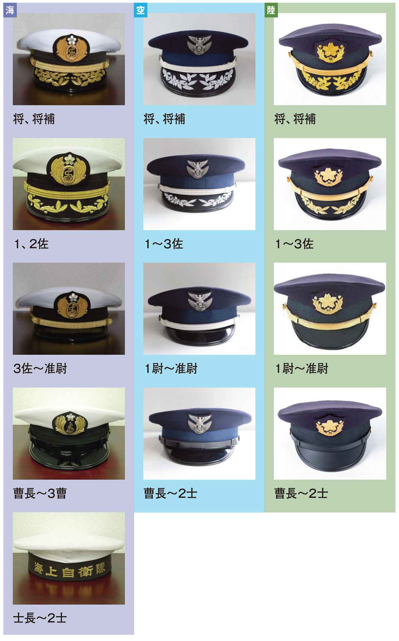 画像2: 自衛官の階級、どこを見れば分かる？陸・海・空の階級章・制服の違いを解説