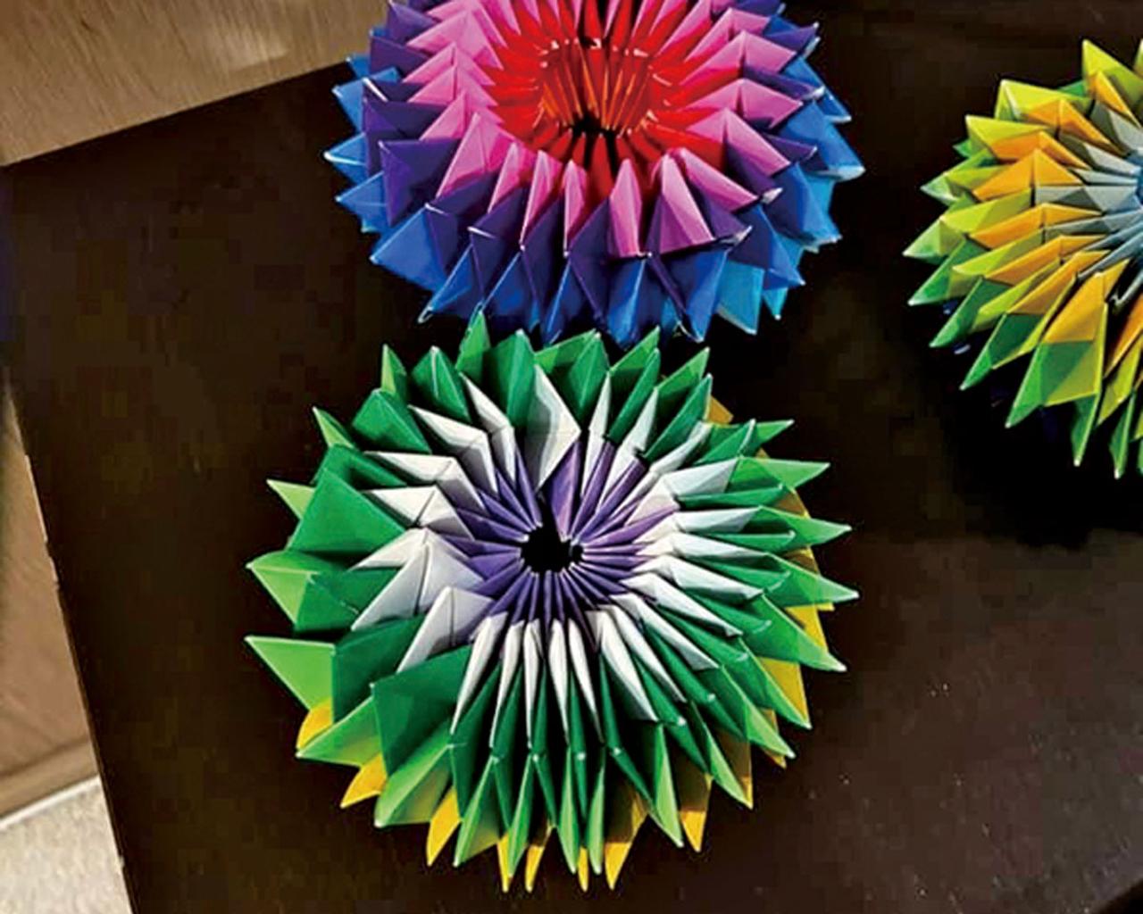 画像: 明日香さんが作った折り紙の作品も、おもてなしに華を添えた