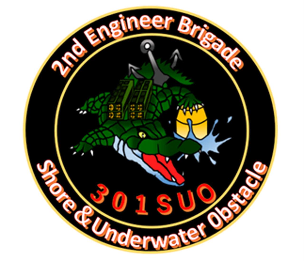 画像: 海と陸の両方での活動能力がある本隊のシンボルとして、水陸で行動し、かつ力強いイメージのあるワニを採用したデザイン。2017年の部隊改編に伴って作成された