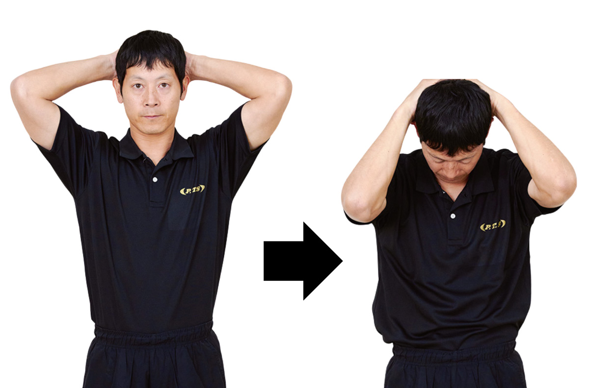 画像3: 首を曲げるストレッチ