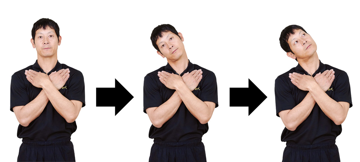 画像2: 首を曲げるストレッチ