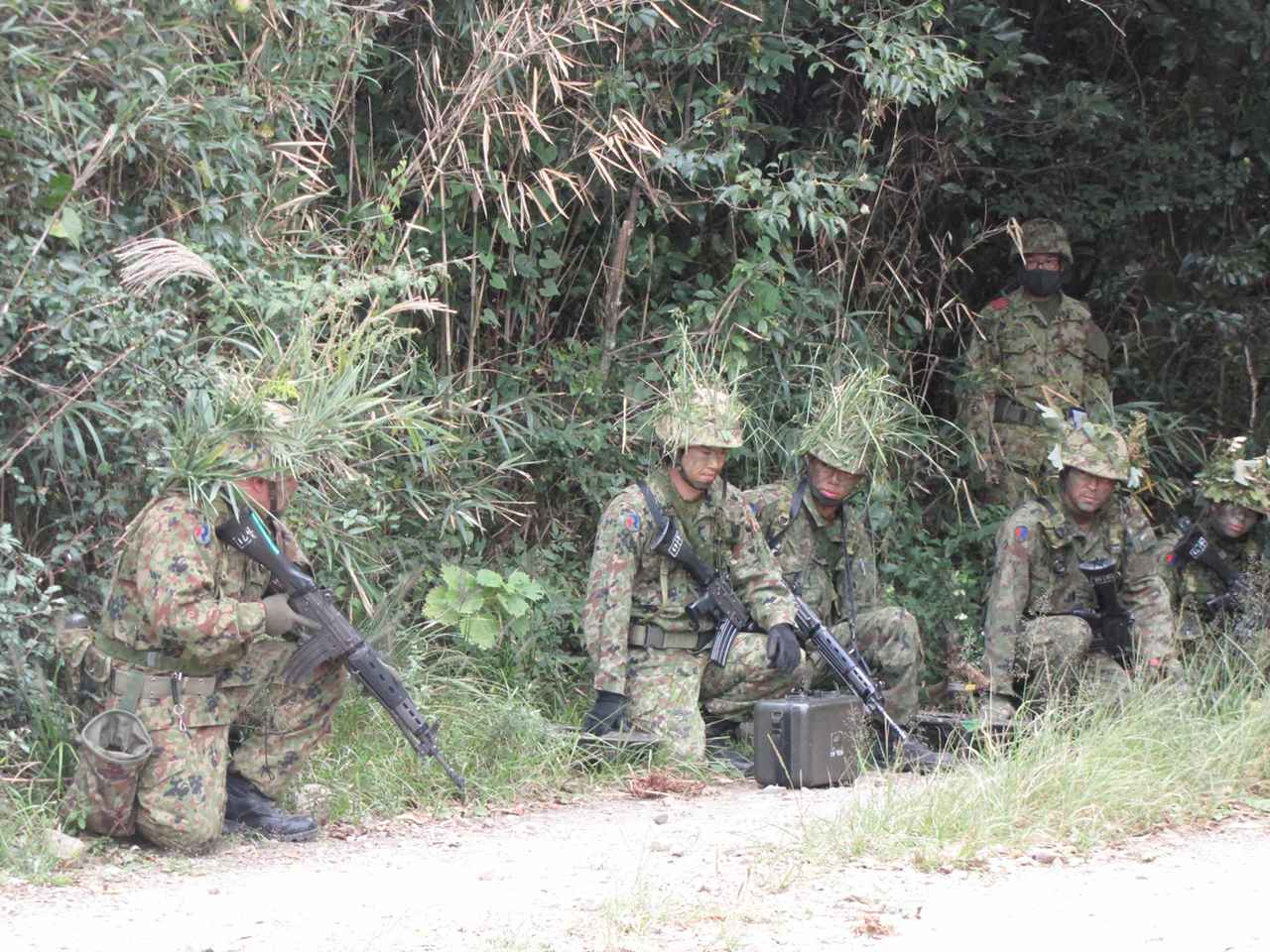 画像: 戦闘訓練を行う即応予備自たち。限られた日数のなかで、第一線部隊とともに任務を遂行するために技術を高める