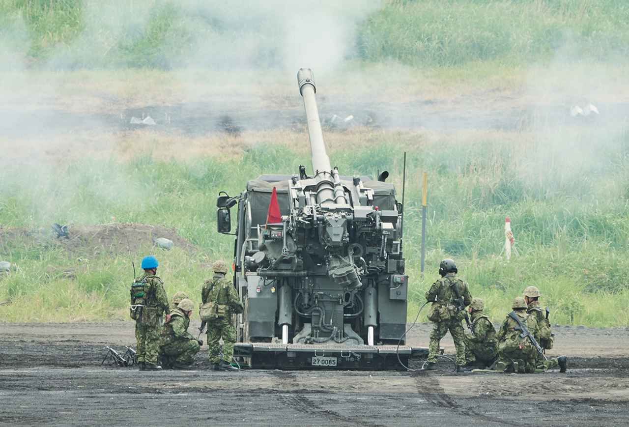 画像: 中隊 1発 M107りゅう弾 90時限 装薬演習用 秒時12.95 方位角5495 射角 293 同時弾着12秒