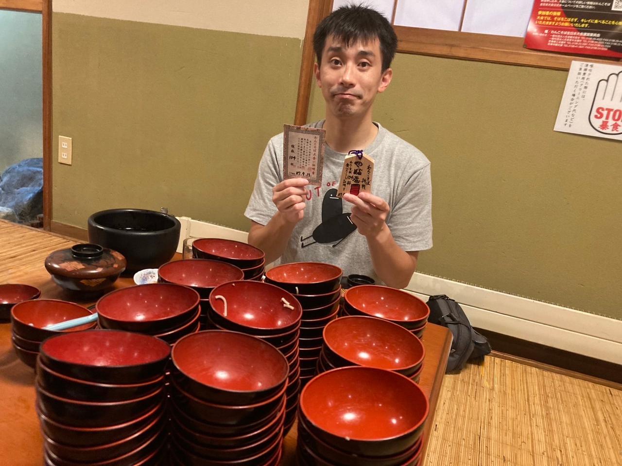 画像: 有言実行のわんこそば。家族に応援されながら104杯達成…！