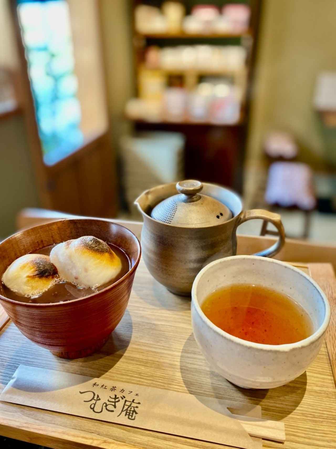 画像: 「つむぎ餡 ブレンド(ポット)とぜんざいのセット」(1,500円)