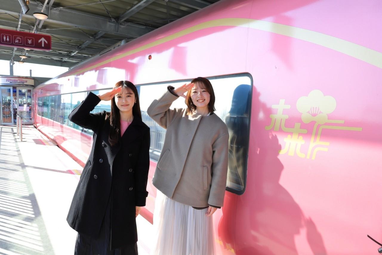 画像3: 大胆なピンクにワクワク! 廃線高架上の“未来行き”特急列車