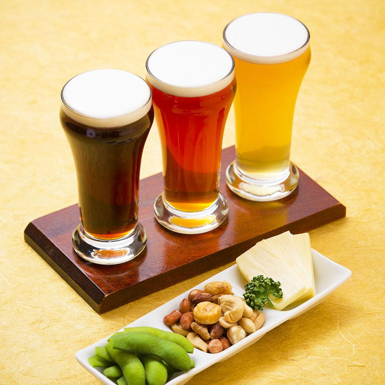 画像: 「道頓堀ビール3種飲み比べ＋おつまみ【飲み比べセット】」1,419円