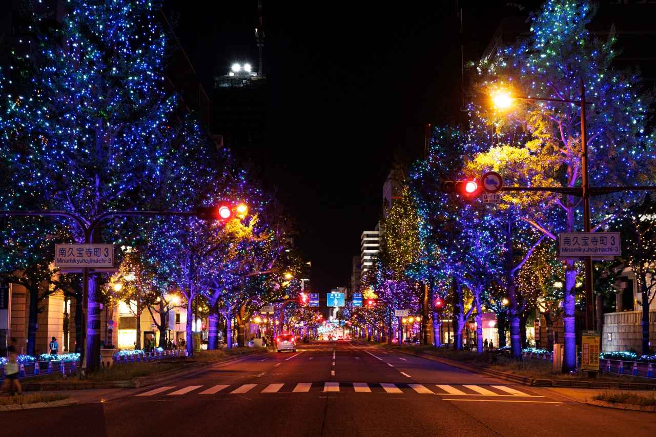 画像: 御堂筋イルミネーション:久太郎町3~新橋北 ※2025年度の様子 ©Festival of the Lights in Osaka Executive Committee