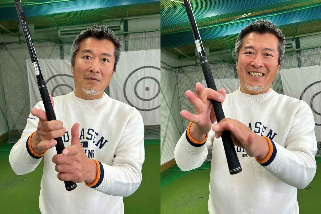 画像: 左手の中指、薬指、小指と、右手の中指、薬指でしっかり握る、などとよく言われるが、しっかり握ると速く振れない。両手の親指と人差し指でつまむくらいが速く振れる!