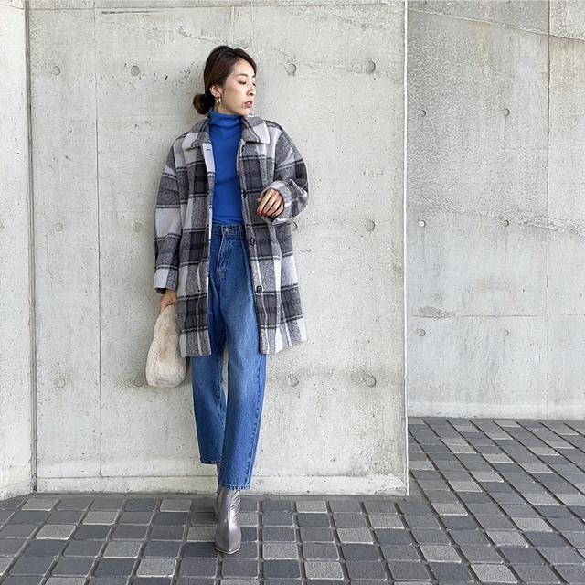  jeansコーデュロイチェックコート jeansコーデュロイチェックコート GU公式 | 2ピースコート