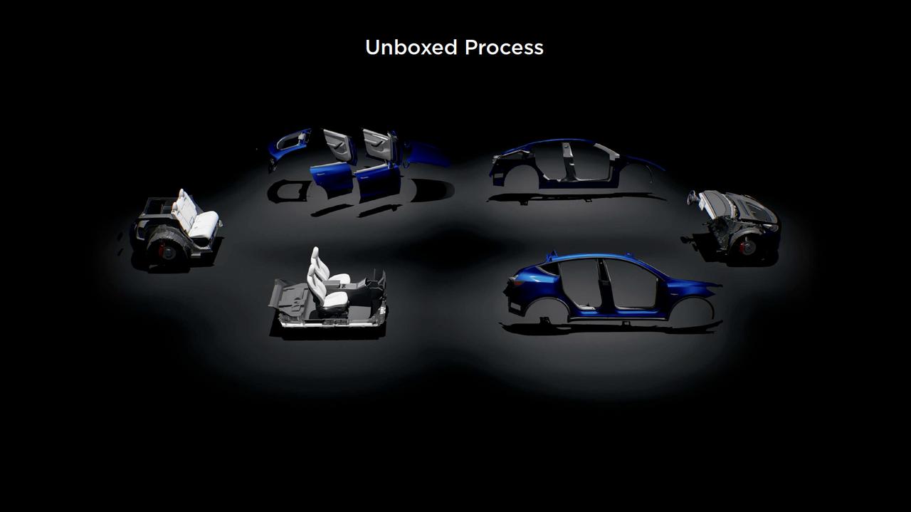 画像: まるでプラモデルを組み立てるように見える「アンボックスド（脱箱型）生産方式」。塗装工場を筆頭に工場面積は大幅に縮小できそう。