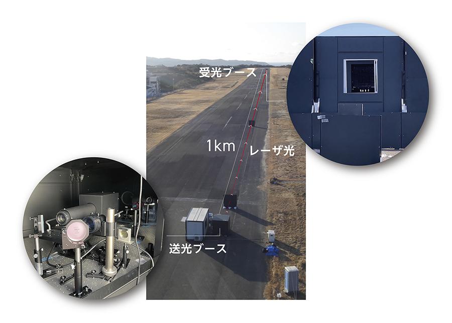画像: 安全上の観点から、高出力レーザ光の誤照射や反射光の拡散を防ぐために、送光光学系および受光パネルはそれぞれブース内に設置された。