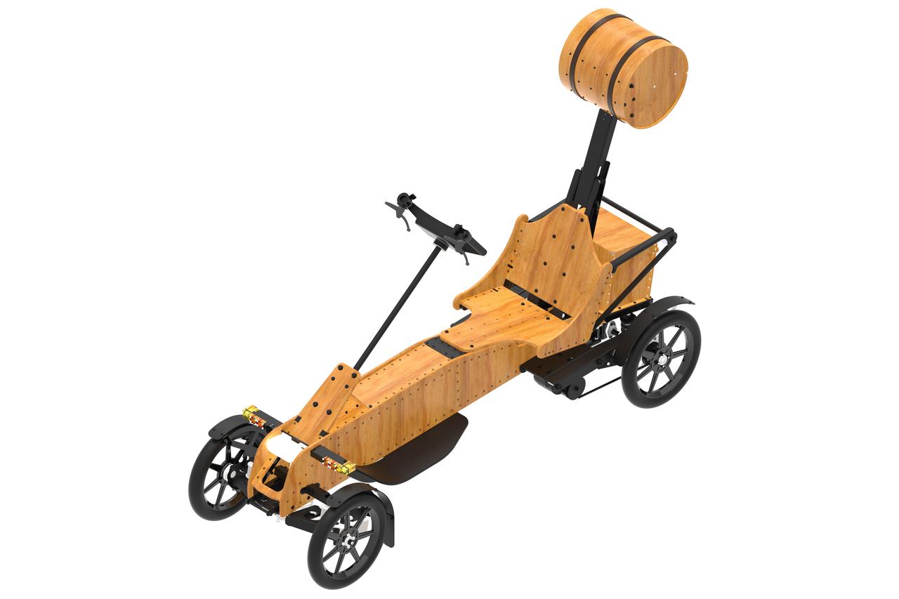 画像: 木製の特定小型原付というユニークな一台。