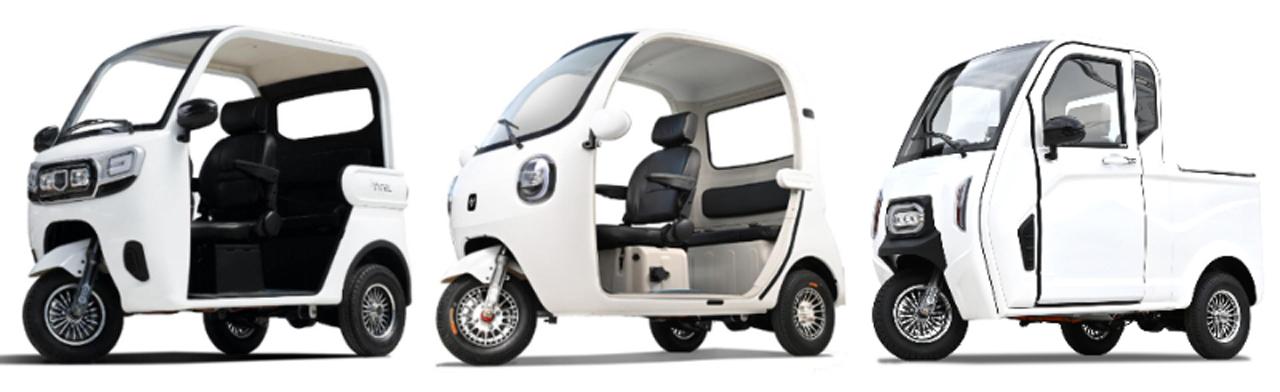 画像: 左から「ビベルトライク」「ビベルトライク ココ」「ビベルトラック」。