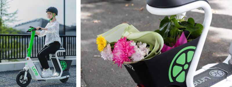 画像: 座って乗れるため疲れにくく、荷物を載せられるかごも搭載されているため、高い利便性を誇る。