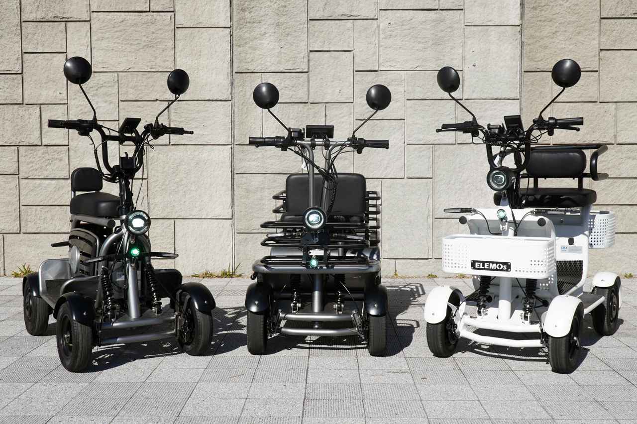 画像: 左から「リボーン」「エレカーゴ」「エレポーター」