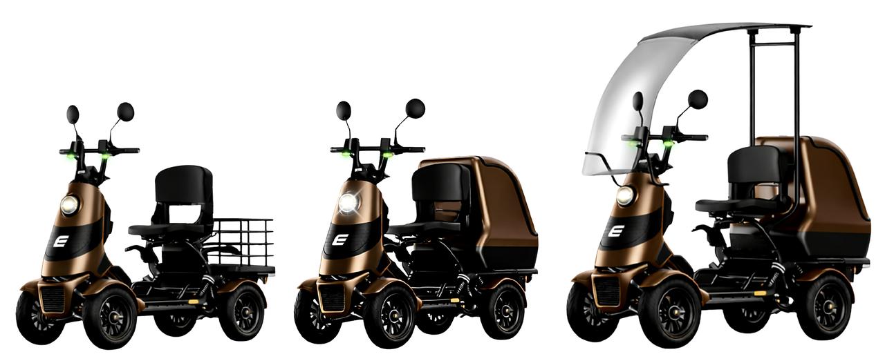 画像: 左から「エレグラン Fクラス」「エレグラン Gクラス」「スーパー エレグラン」。 グレード間の違いは「積載スペース」と「ルーフの有無」だ。