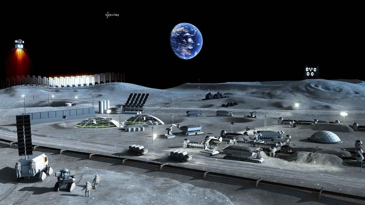 画像: 将来の月面基地イメージ。(画像:JAXA)