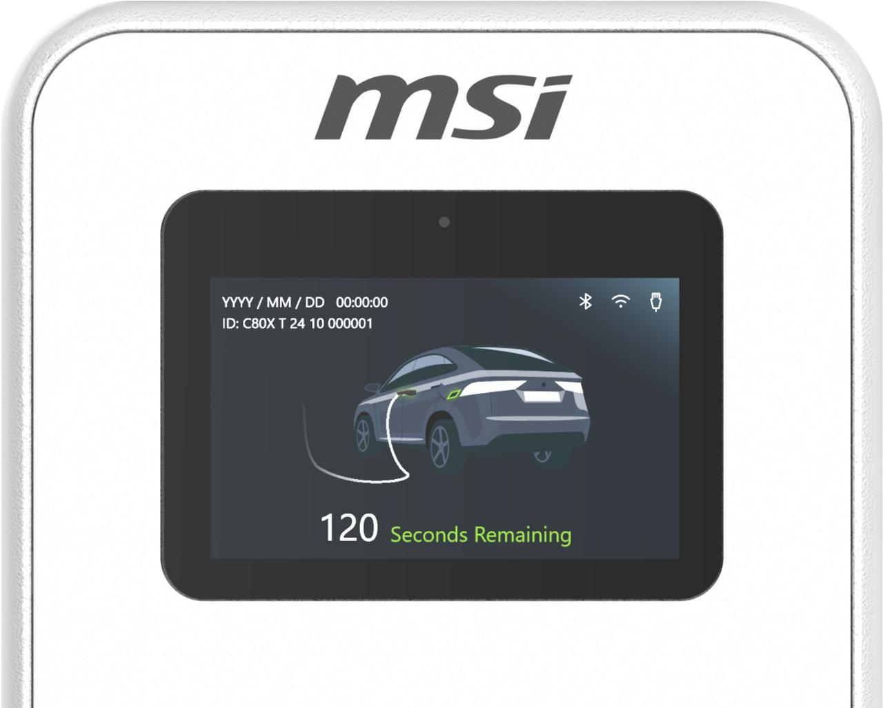 画像: MSIのEV充電器には多くの製品にディスプレイが搭載されており、充電状況をはじめとするさまざまな情報を一目で視認できる仕様となっている。その洗練されたフォルムはもちろん、ユーザーの利便性に配慮したデザインは、ゲーミングPC市場でハードルの高いニーズに応え続けてきた同社の強みの表れだ。