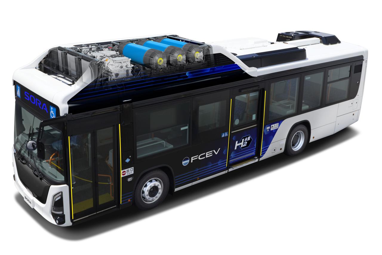画像: 屋根上に燃料電池システムを配置することで、車両メンテナンスがしやすくなっている。