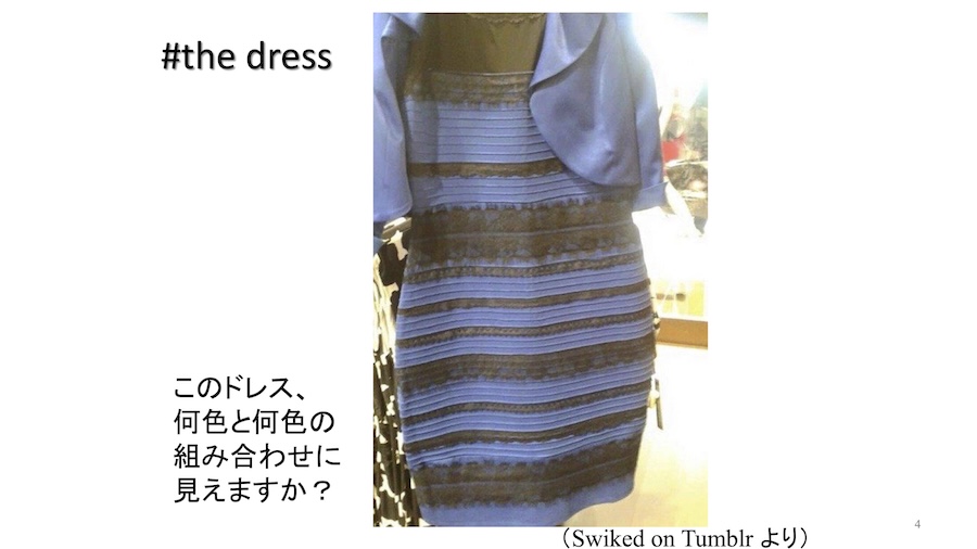 画像: 私たちは無意識の推論を経てモノを見ている（今井先生のスライドより）