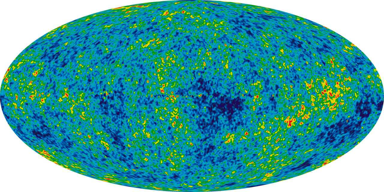 画像: NASAのWMAP衛星の観測データから作成された、宇宙の温度分布 画像提供:NASA/WMAP Science Team