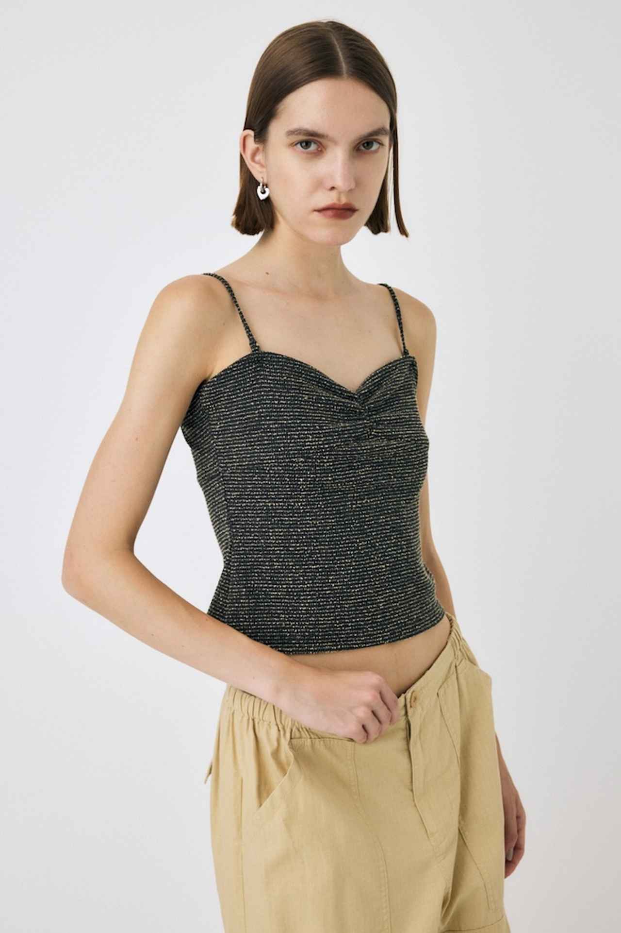 画像: ブークレツイード キャミ（柄ブラック）￥7,480