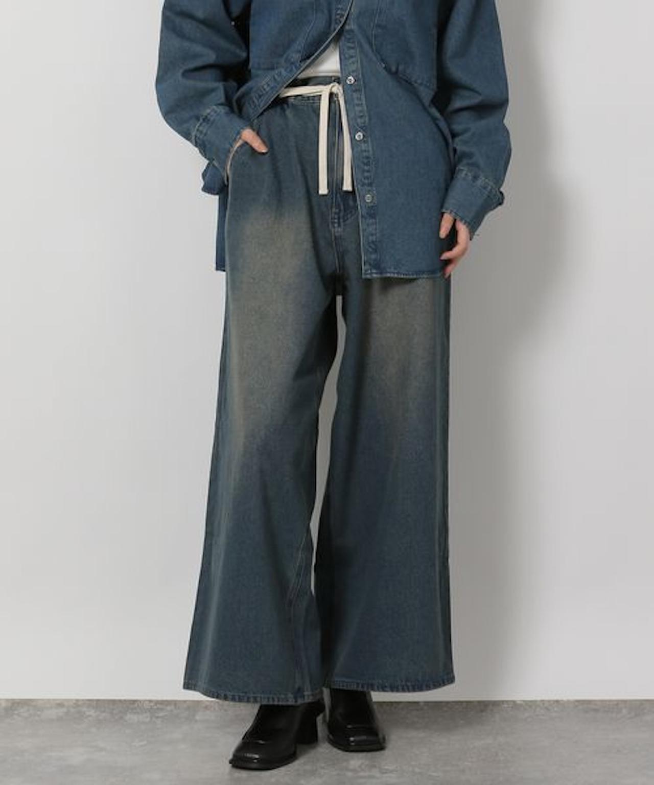 画像: 【WEB】ドロストイージーデニムパンツ(ケミカルオーバーダイ) ¥3,990(ラコレ) LAKOLE