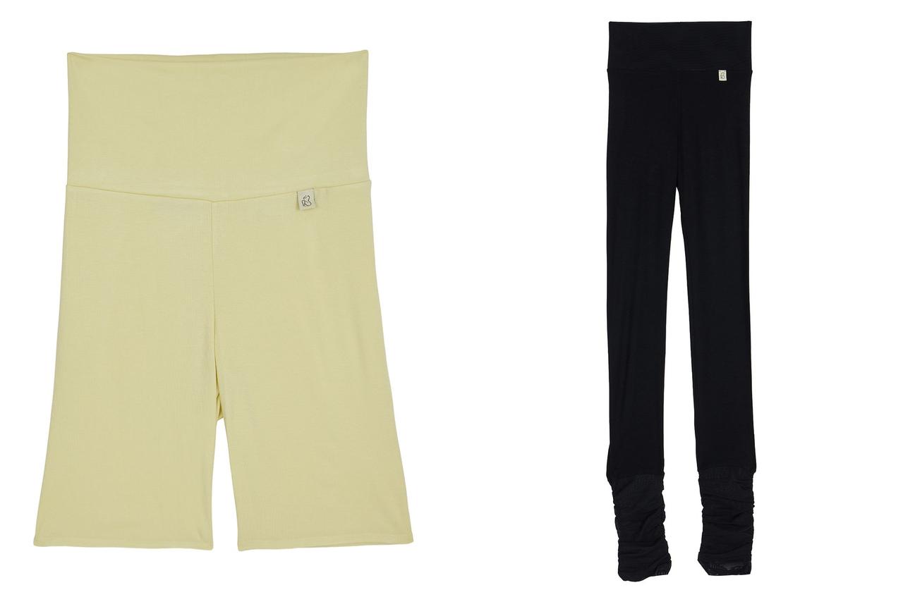 画像: 左「Mizuno×Ameri HIGH WAIST HALF LEGGINGS」¥4,500、右「Mizuno×Ameri SHEER DOCKING FULL L LEGGINGS」¥7,000 出典:アメリ ヴィンテージ