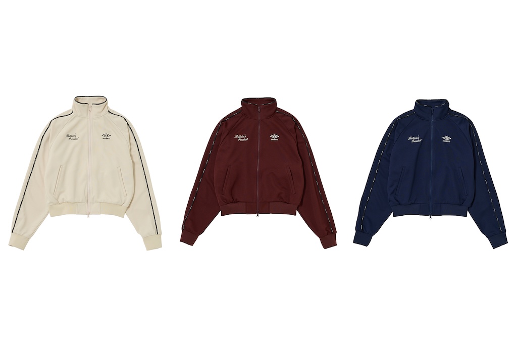 画像: アンブロ パイピングトラックジャケット(アイボリー / ボルドー / ネイビー)各¥17,380 出典:MOUSSY