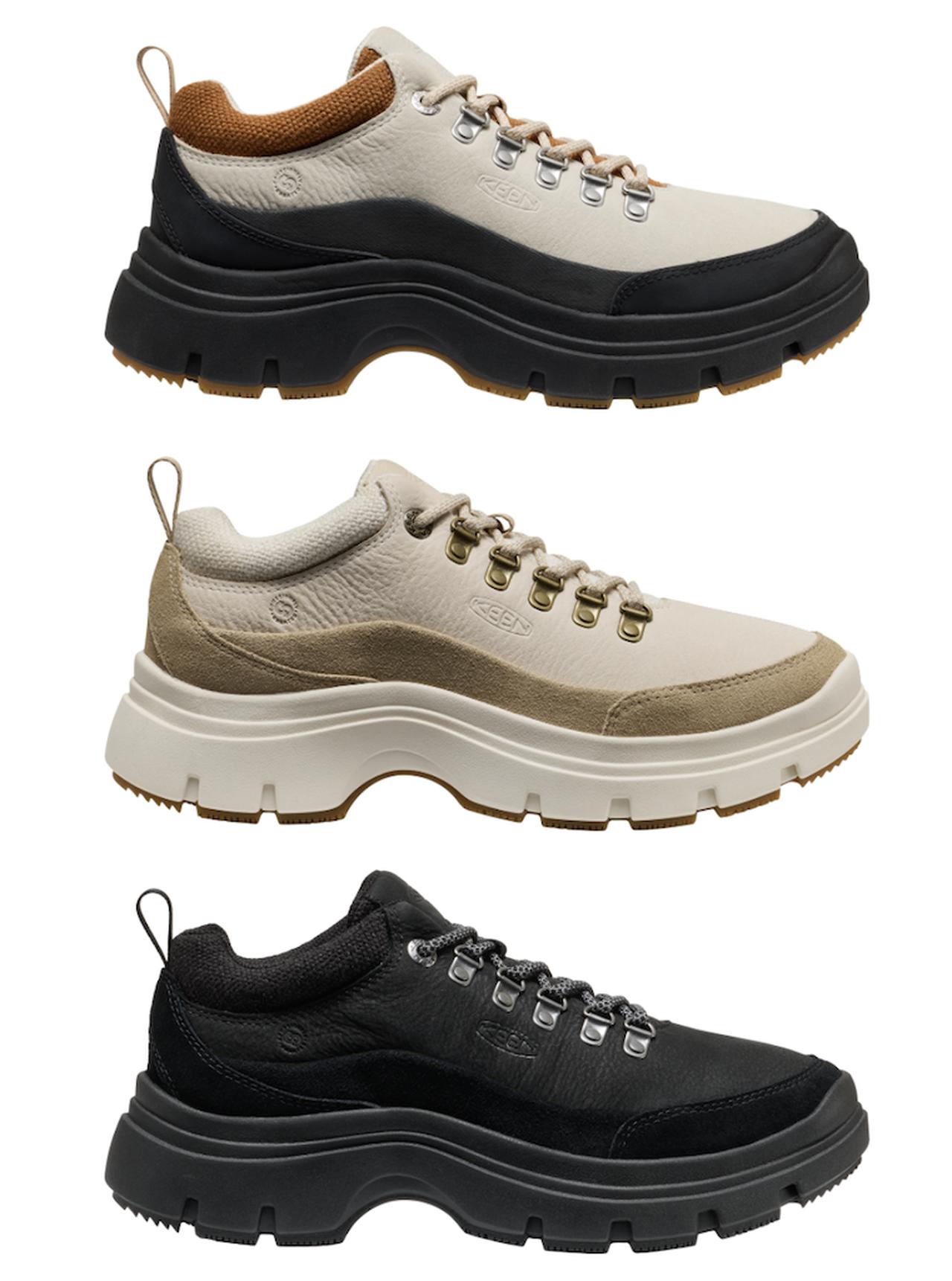 画像: KOSA OXFORD(シルバーバーチ/ローステッドピーカン、バーチ/サファリ、ブラック/ブラック)各¥20,900 展開:22.5〜28cm