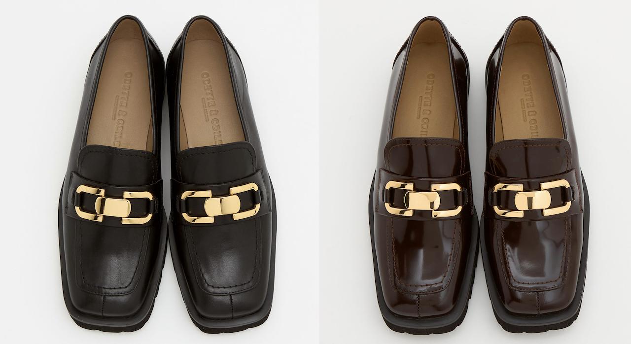 画像: ラグソールビットモカ フラット35（ブラック/ダークブラウン）各¥26,400 出典：オデット エ オディール