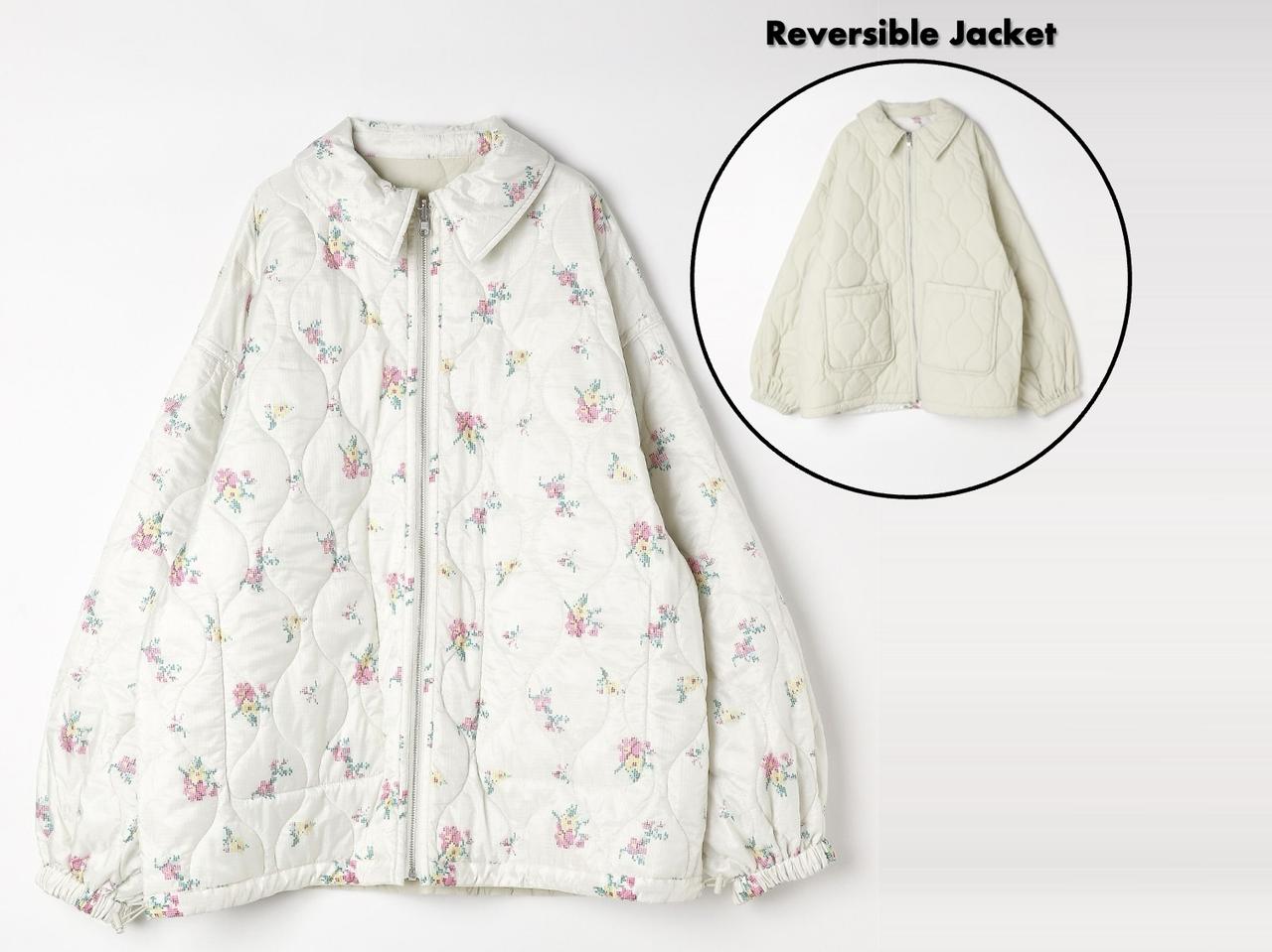 画像: リバーシブルアソート柄キルトジャケット(グレージュ)¥10,000(ニコアンド) 出典:ニコアンド