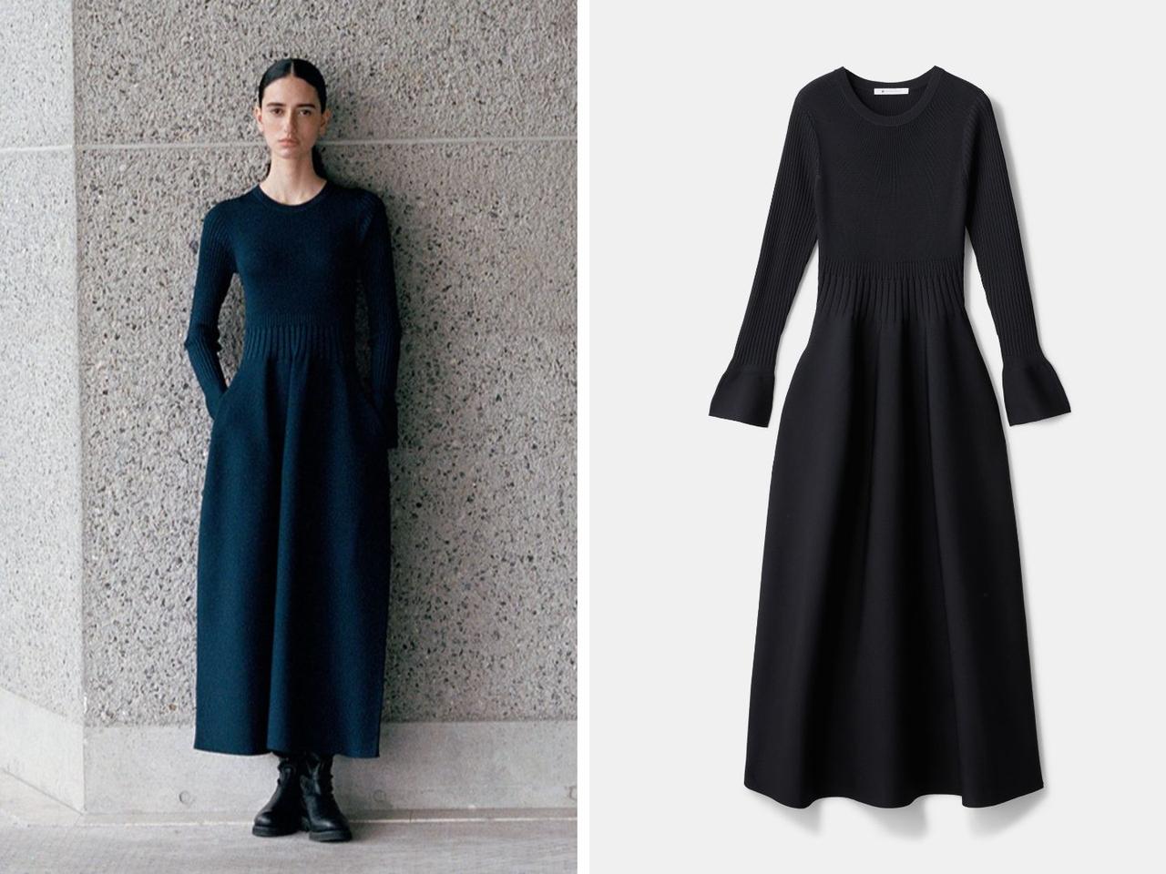 画像: 「ニットフレアワンピース」各￥19,000 出典:プラステ