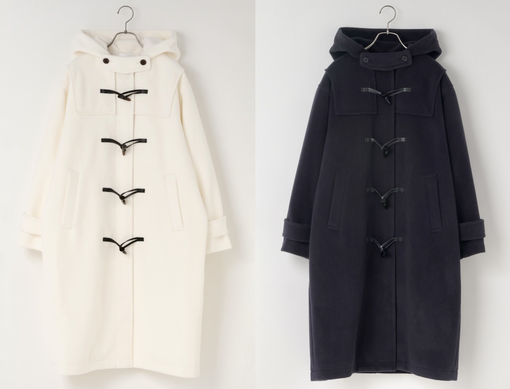 画像: ウーリーテックロングダッフル（オフホワイト/ネイビー）各¥16,500（すべてローリーズファーム） 出典：ローリーズファーム