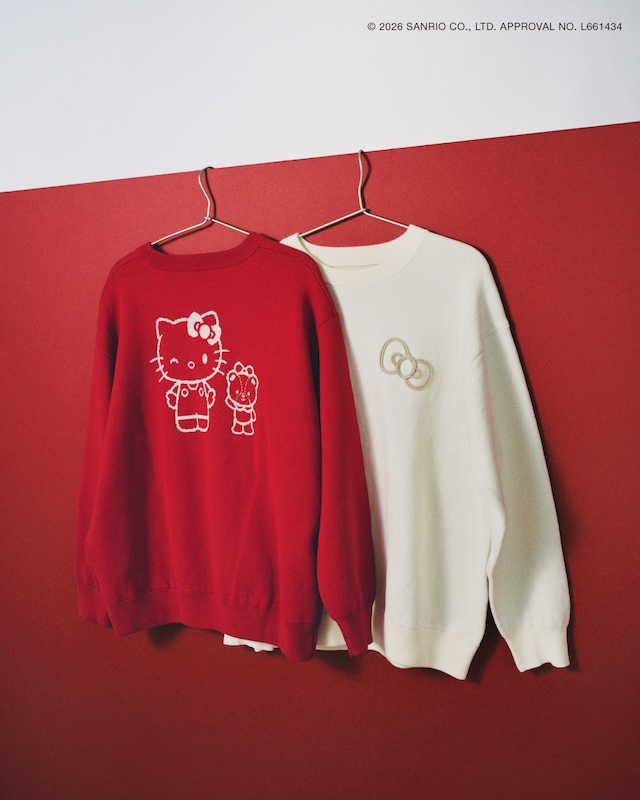 画像: ジャガードニット（レッド系/キナリ）各￥5,995