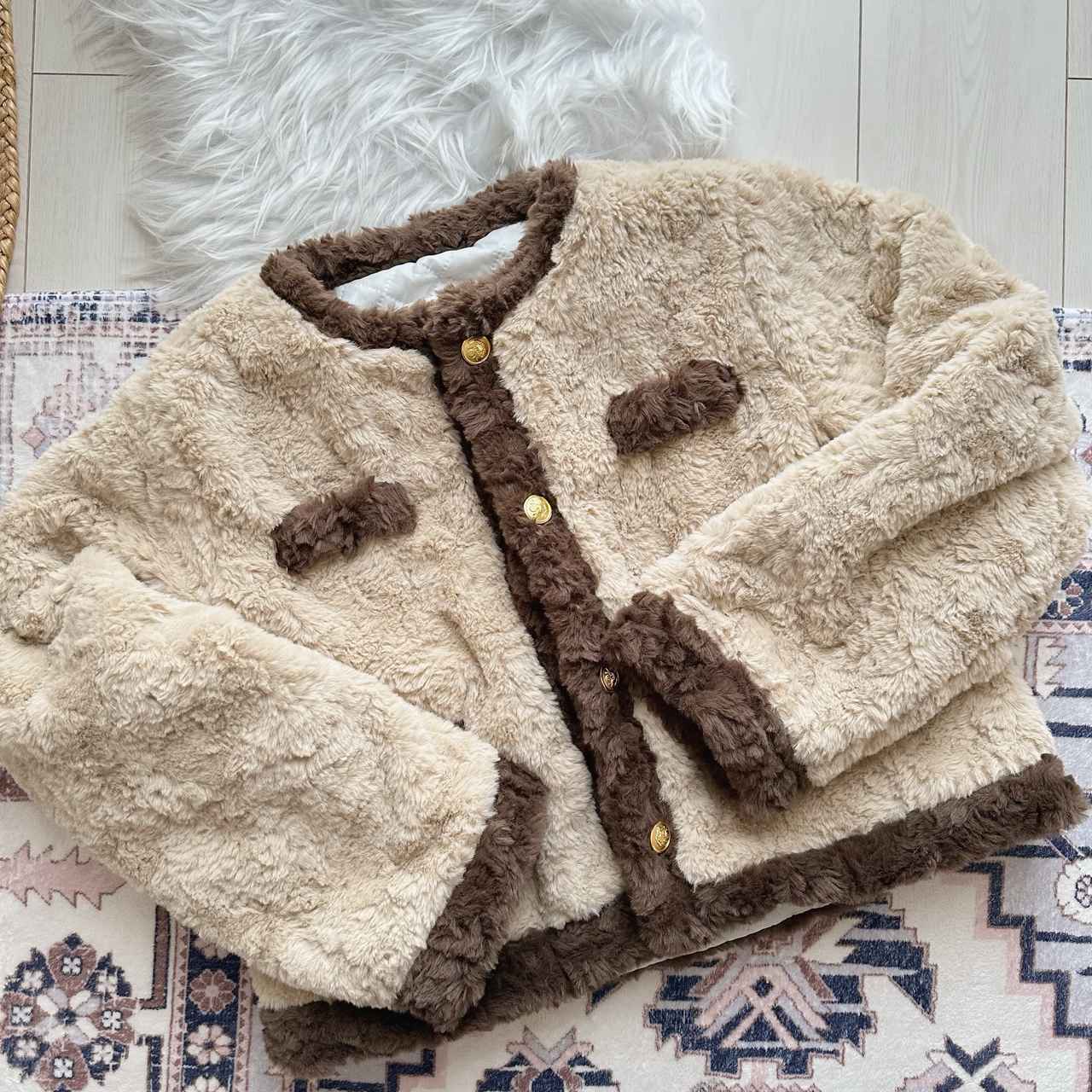 画像: フェイクラムファーカーディガン