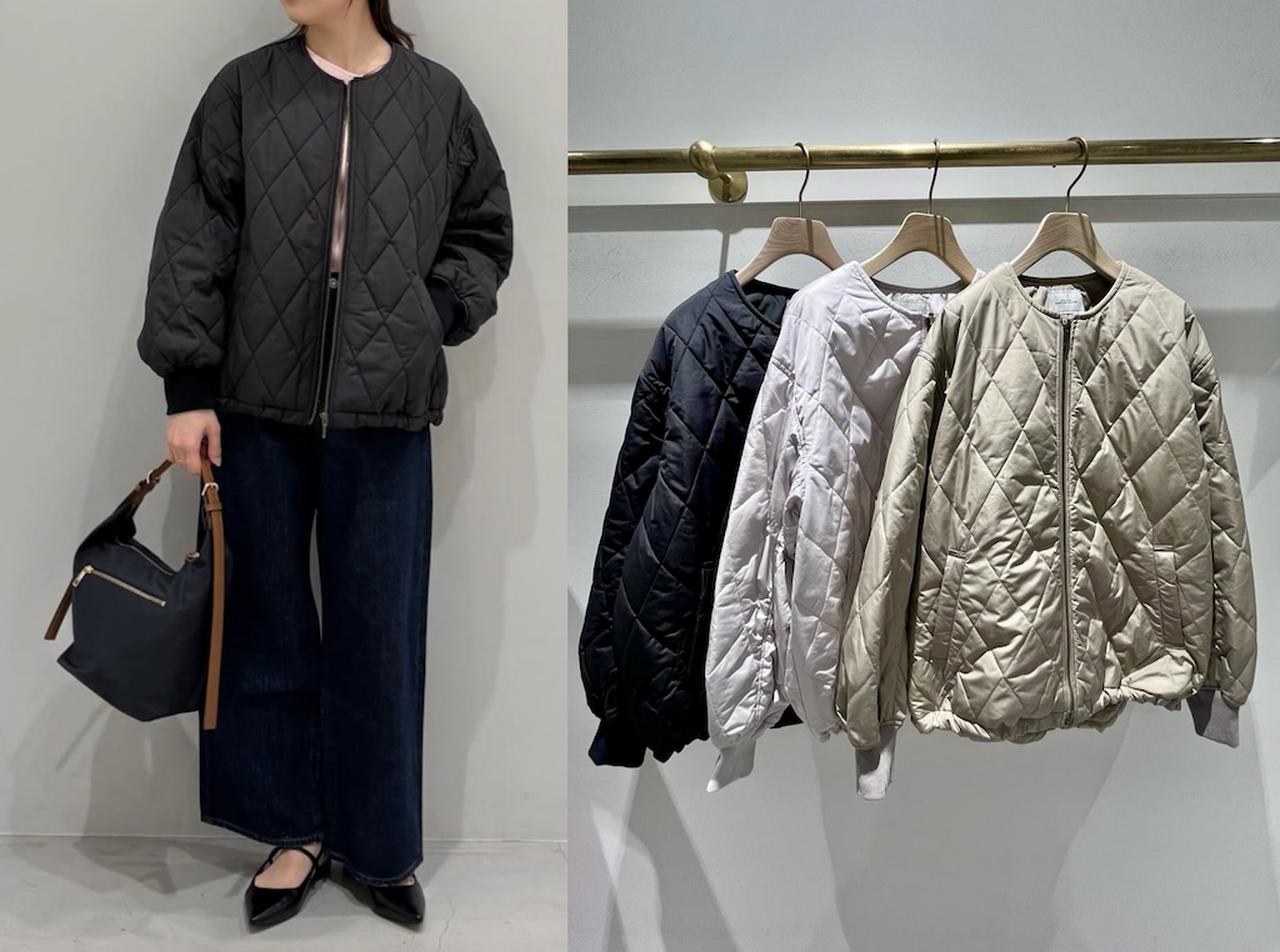 画像: ダイヤ キルティング ブルゾン 撥水（ブラック/ライトグレー/ベージュ）各¥14,960