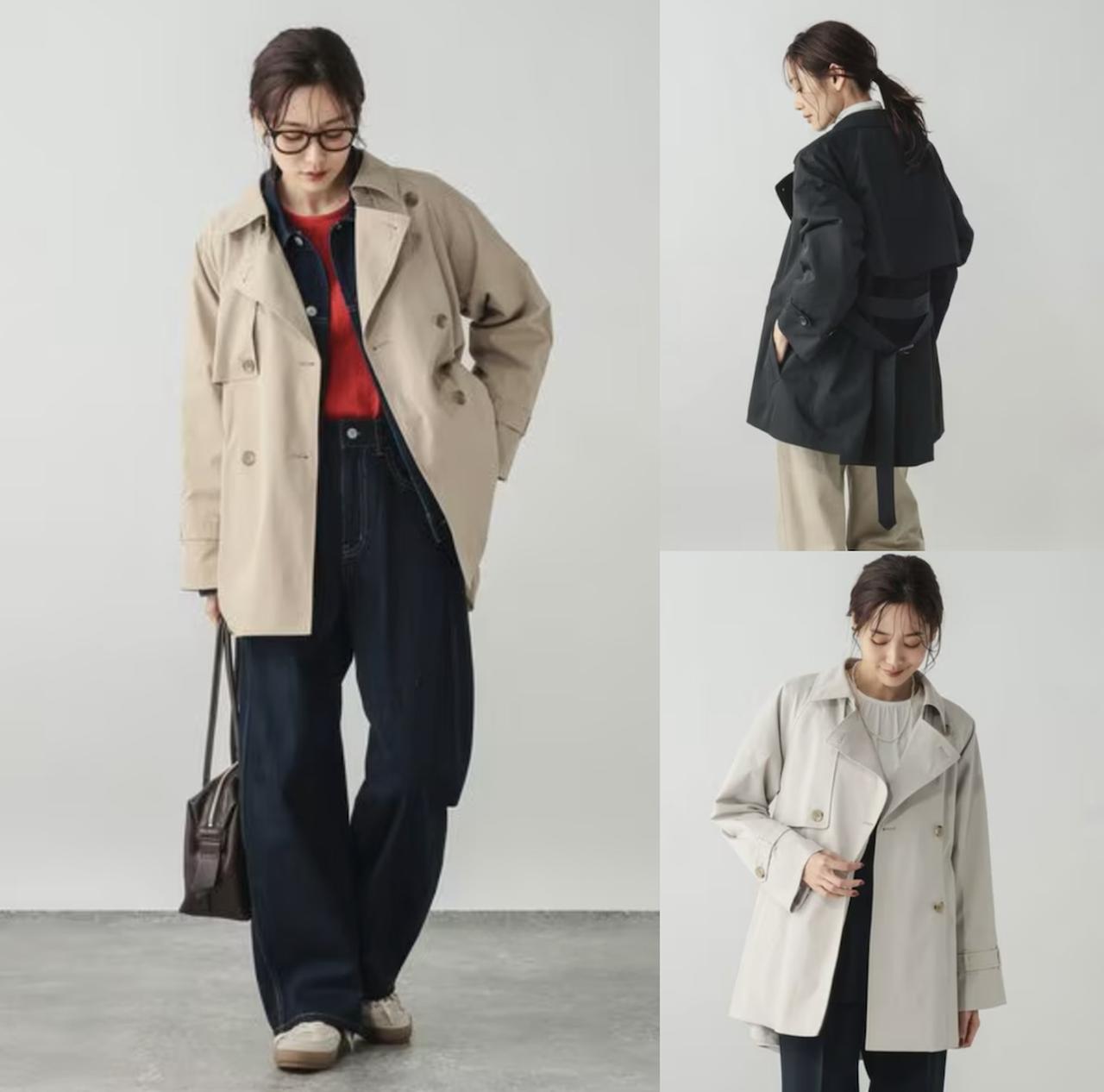 画像: 防風襟2WAYトレンチコート/601272（ベージュ/ネイビー/グレージュ）各¥9,990 出典：グローバルワーク