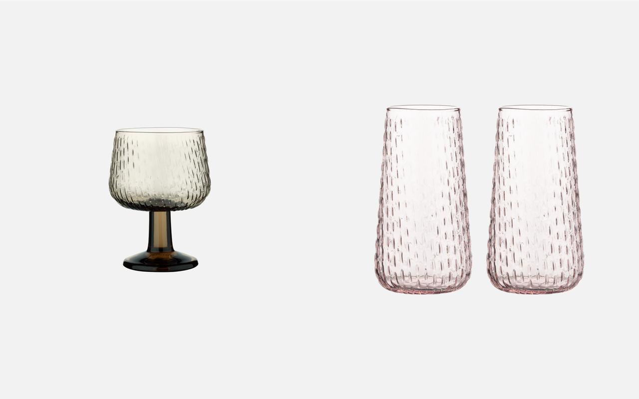 画像: （左から）Syksy 2.5dl ゴブレット ￥12,100、タンブラーセット ￥17,600／ともにマリメッコ 出典：www.marimekko.jp