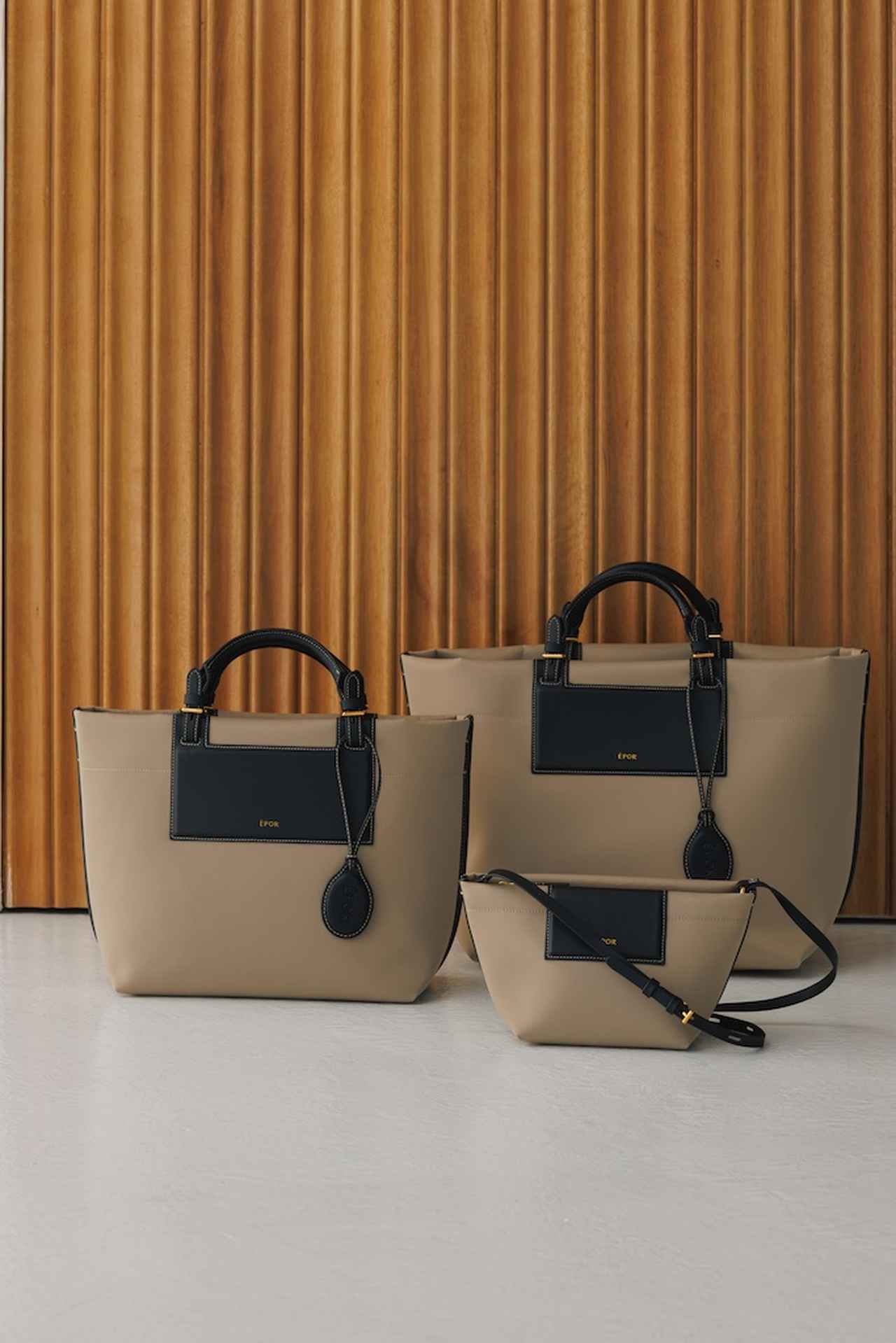 画像: BOAT バッグ ラージ（チノベージュ/ブラック）¥19,800、ミディアム（チノベージュ/ブラック）¥18,700、ミニ（チノベージュ/ブラック）¥13,200（すべてロペ エポール） 出典：ロペ エポール