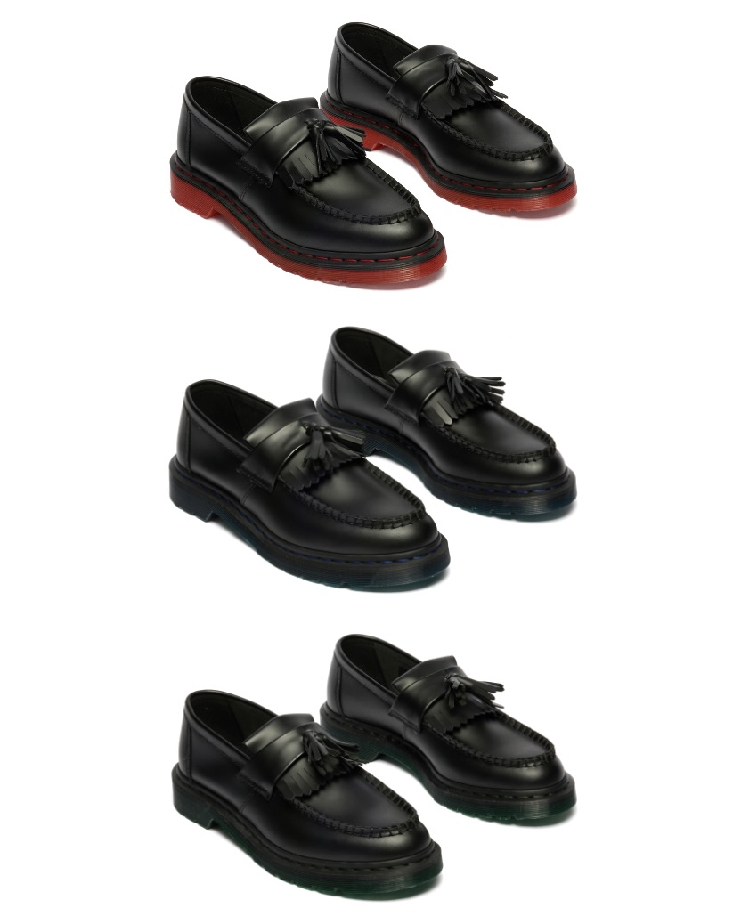 画像: 【日本限定】ADRIAN II ローファー シューズ（レッドソール、ブルーソール、グリーンソール）各￥28,600 ◾️サイズ展開22cm〜 出典：ドクターマーチン