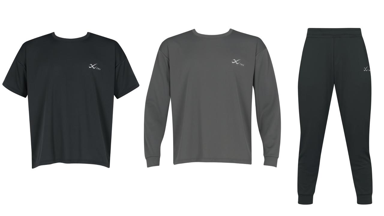 画像: CW-X &RECOVERYアウタートップス(半袖)一般医療機器(ブラック)¥17,050、アウタートップス(長袖)一般医療機器(グレー)¥18,150、アウターボトムス 一般医療機器(ブラック)¥19,800 ◾️各2カラー展開 出典:ワコール