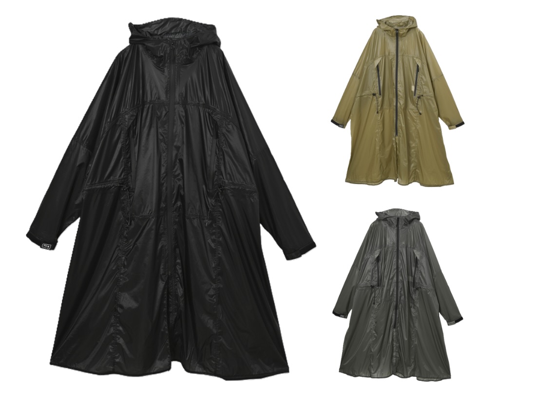 画像: エアライトレインポンチョ K406（ブラック/ベージュ/ライトグレー）各¥11,000 出典：キウ